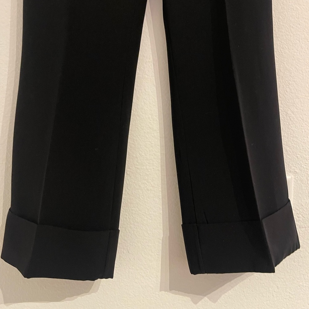 SPECCHIO made in Italy black wide leg cuff crop pants M - Picture 5 of 8